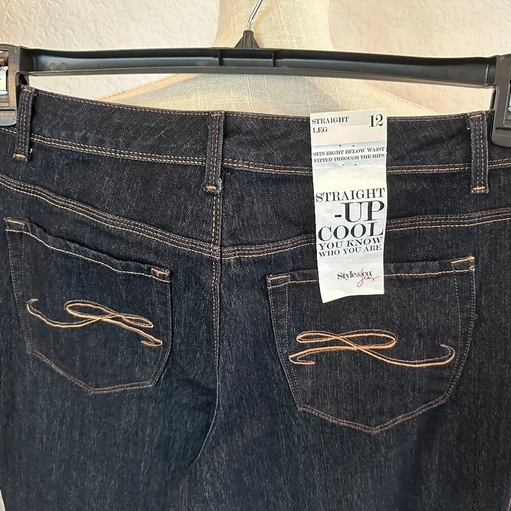STYLE & CO Straight Up Cool Blue Jeans - 12 - Picture 6 of 7
